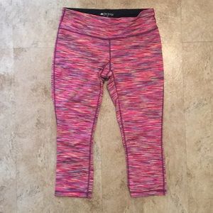 Mid rise pink/multi colored work out leggings